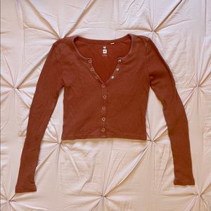 PacSun Cropped Snap Front Top